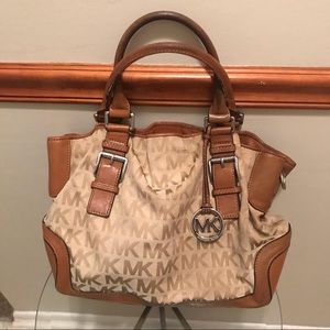 Michael Kors Brown and Tan Tote Bag